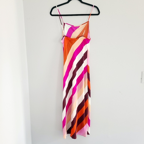 Diane Von Furstenberg Striped Silk Slip Dress S - Picture 2 of 5